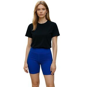 Yogalicious Womens Bundle  Biker Shorts Black and Blue Size XL